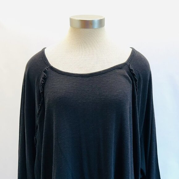 NWT LAUREN CONRAD Women Long Sleeve Pullover Round Neck Black Shirt Plus Size 4X - Picture 2 of 14